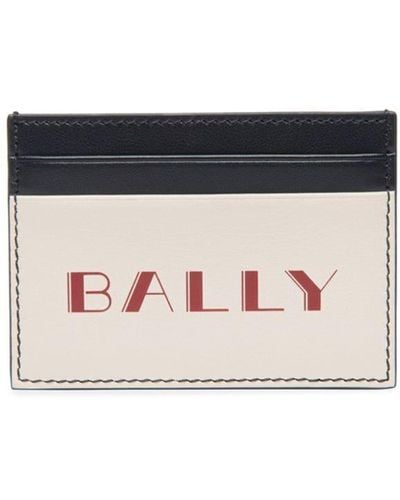 Bally Slogan-print Leather Cardholder - ナチュラル
