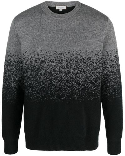 Canali Patterned Intarsia-knit Wool Blend Jumper - Grey