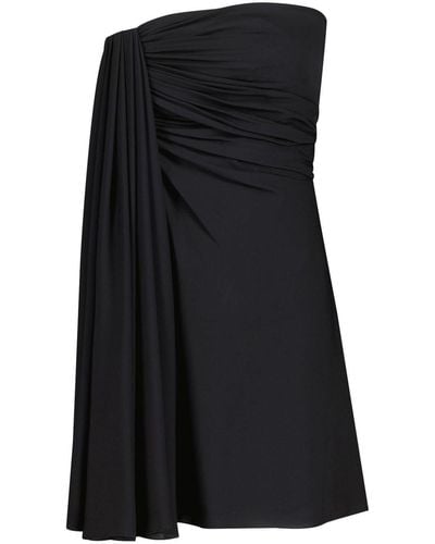 Giambattista Valli Draped Strapless Silk Minidress - Black