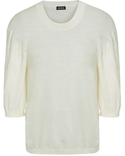 Zegna Pullover mit rundem Ausschnitt - Weiß