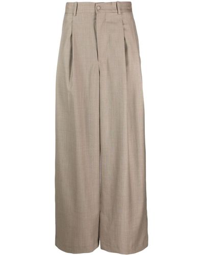 Hed Mayner Elongated Tailored Wool Pants - Natural