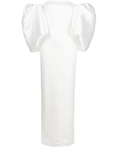 Solace London Maxi-jurk Met Pofmouwen - Wit