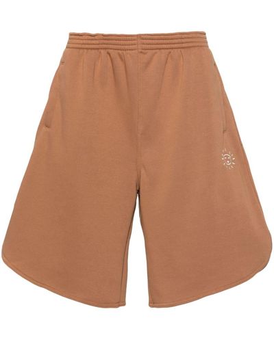 Societe Anonyme Logo Embroidered Knee-length Shorts - Brown