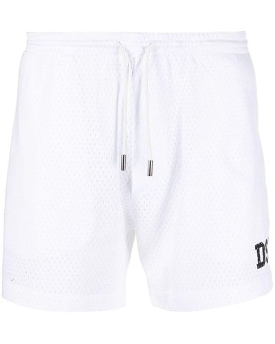 DSquared² Pantalones cortos de chándal con logo - Blanco