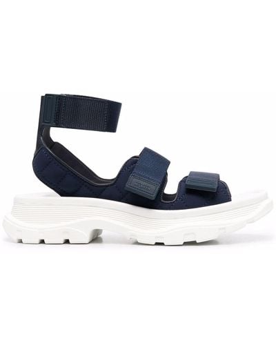 Alexander McQueen Klobige Sandalen mit Klettverschluss - Blau