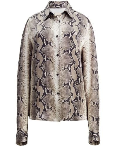 Khaite Argo Snake Print Shirt - Gray