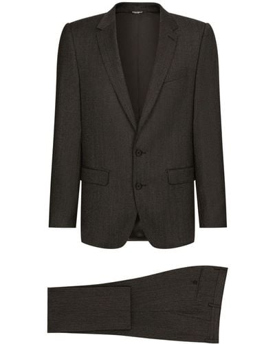 Dolce & Gabbana Gerade geschnittener Anzug mit steigendem Revers - Schwarz