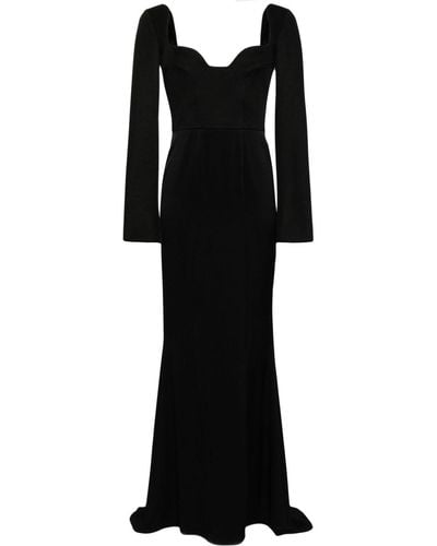 Galvan London Arch Long-sleeve Gown - Black