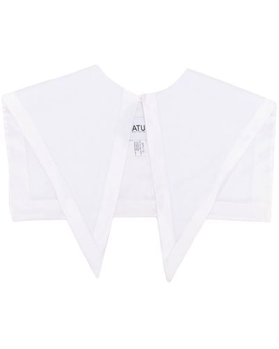 Atu Body Couture Oversize Point-collar Shawl - White