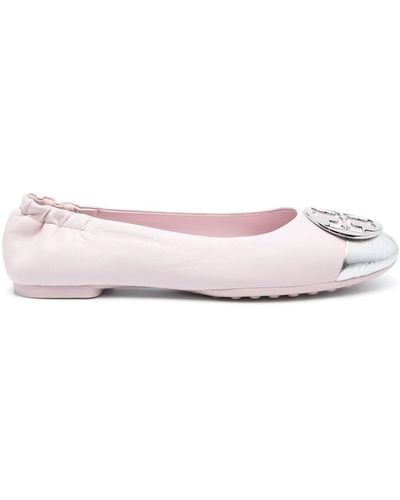 Tory Burch Claire Logo-plaque Ballerina Shoes - Pink