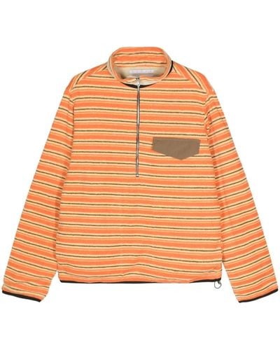 RANRA Gestreiftes Sweatshirt mit kurzem Reißverschluss - Orange