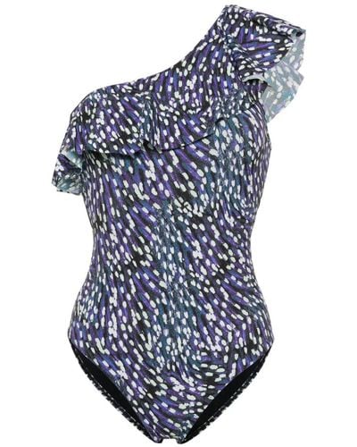 Isabel Marant Sicylia Ruffle-detail Swimsuit - Blue
