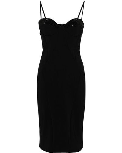 La Petite Robe Di Chiara Boni Zhoulette Crystal-embellished Midi Dress - Black