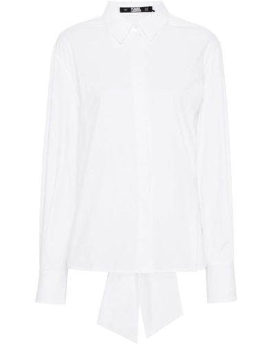 Karl Lagerfeld Popeline-Hemd aus Bio-Baumwolle - Weiß