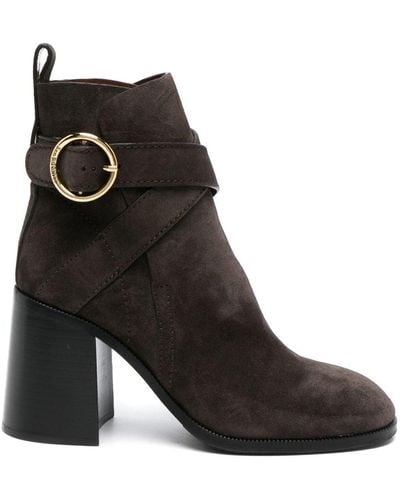 See By Chloé Lyna 85mm Suede Boot - Black