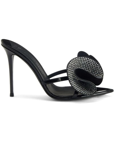 Giuseppe Zanotti Zapatillas Talon con detalles de cristal - Negro