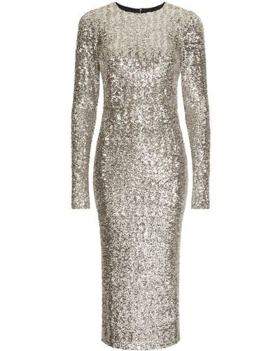 Dolce & Gabbana Sequin-embellished Midi Dress - Metallic
