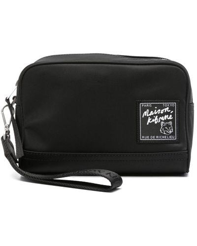 Maison Kitsuné The Traveller Clutch Bag - Black