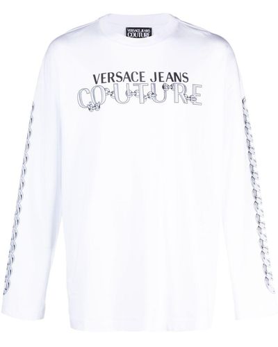 Versace Jeans Couture Logo-print Long-sleeve T-shirt - White