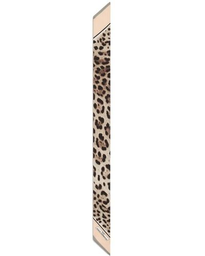 Dolce & Gabbana KIM DOLCE&GABBANA Schal mit Leoparden-Print - Weiß