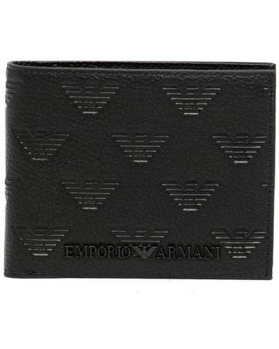 Emporio Armani Debossed-logo Wallet - Black