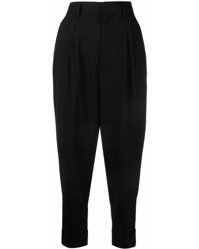 Ami Paris Gekürzte Tapered-Hose - Schwarz