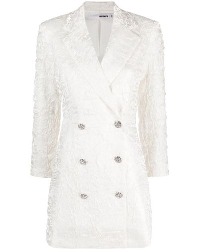 ROTATE BIRGER CHRISTENSEN Crinkled Blazer Dress - White