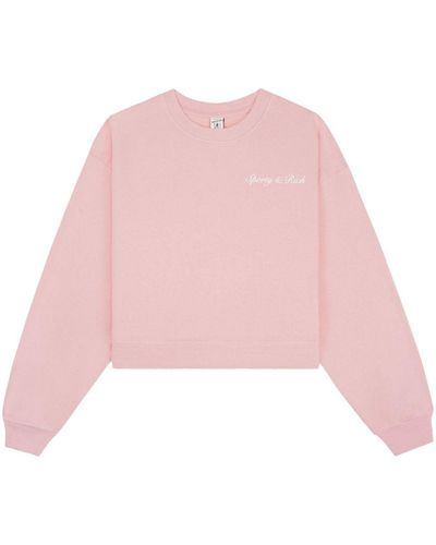 Sporty & Rich Logo-embroidered Cotton Sweatshirt - Pink