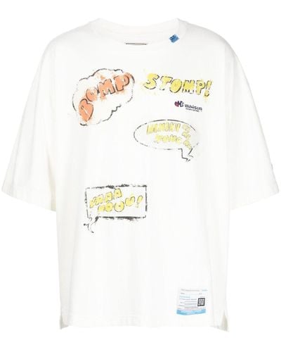 Maison Mihara Yasuhiro T-Shirt mit Words Balloon-Print - Weiß