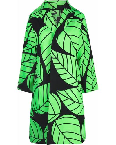Comme des Garçons Leaf-print Oversized Jacket - Green