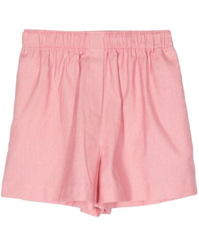 Elie Saab Gabardine-weave High-waisted Shorts - Pink