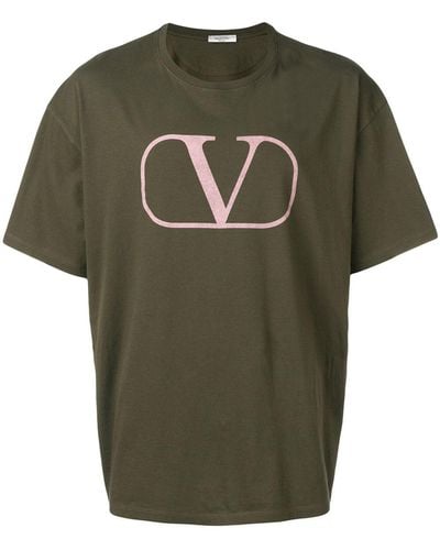 Valentino Garavani Camiseta con motivo de V - Verde