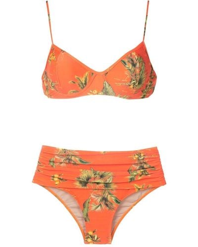 Lygia & Nanny Bikini Met Bloemenprint - Oranje