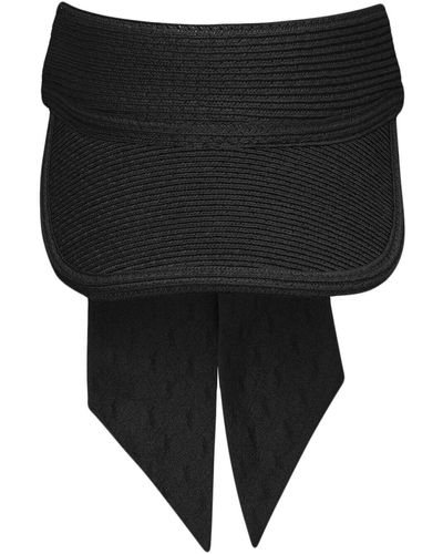 Saint Laurent Interwoven Tie-fastening Visor Hat - Black