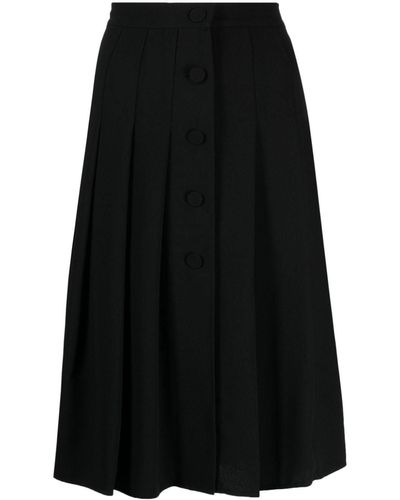 agnès b. Galloway Pleated Midi Skirt - Black