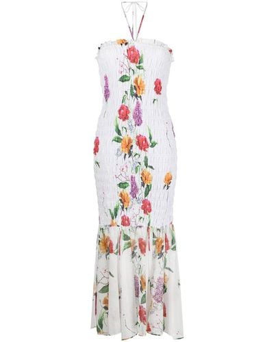 Charo Ruiz Cala Floral-print Midi Dress - White