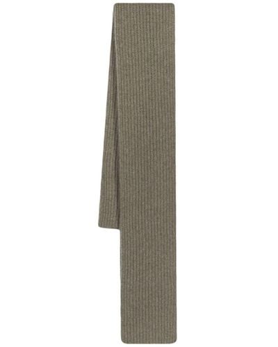 Ganni Ribbed-knit Rectangle Scarf - Natural
