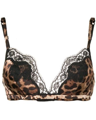 Dolce & Gabbana Sujetador con estampado de leopardo - Marrón