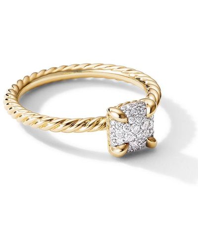 David Yurman 18kt Yellow Gold Petite Chatelaine Diamond Ring - Metallic