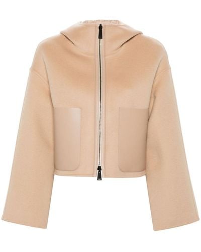 Fendi Reversible Wool-blend Cropped Jacket - Natural