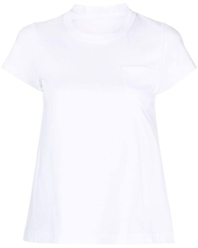 Sacai Round-neck Short-sleeve T-shirt - White