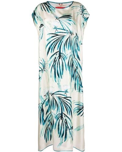 F.R.S For Restless Sleepers Graphic-print Silk Maxi Dress - Blue