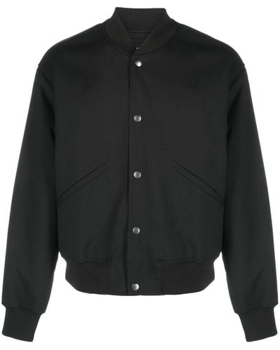 Jil Sander Plain Cotton Bomber Jacket - Black