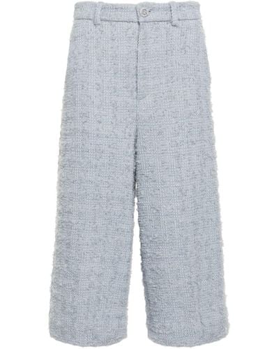 Gucci Tweed Cropped Trousers - Blue