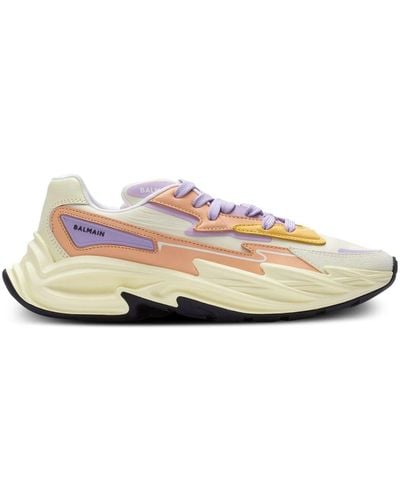 Balmain Sneakers run-row en cuir et nylon - Multicolore