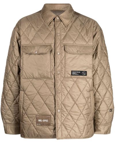 Izzue Classic-collar Quilted Jacket - Brown