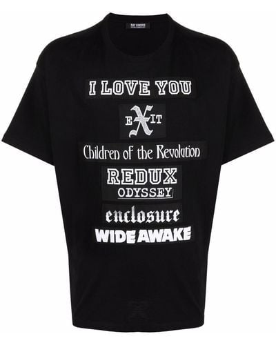 Raf Simons T-shirt Met Tekst - Zwart
