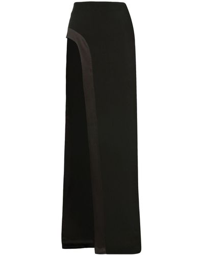 retroféte Cindy Satin-trim Asymmetric Skirt - Black