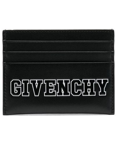 Givenchy Porte-cartes en cuir à logo imprimé - Noir
