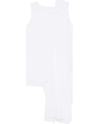 Y's Yohji Yamamoto Asymmetric-hem Cotton Top - White